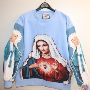 Brand X Tapestry Blue Graphic Sweatshirt NWOT